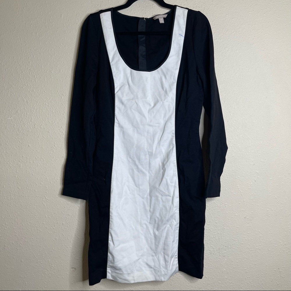 Banana Republic Black White Colorblock Sheath Dress